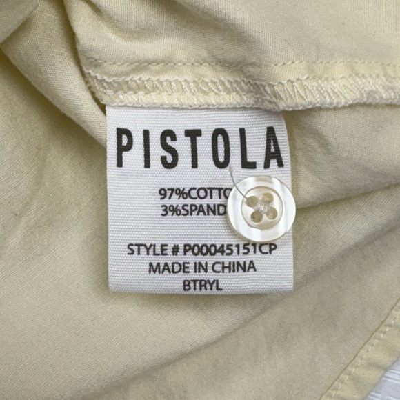 Anthropologie Pistola Sloane Oversized Button Down Boxy Poplin Shirt Yellow XS - Picture 10 of 10